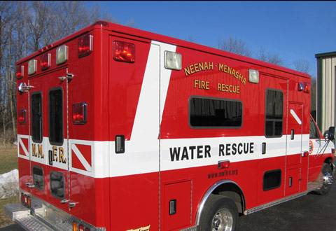 Emergency Vehicle Graphics on a fire truck in Appleton