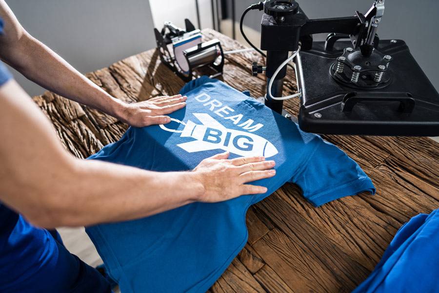 Blue Graphic Tee done with a Custom Shirt Printing in Appleton